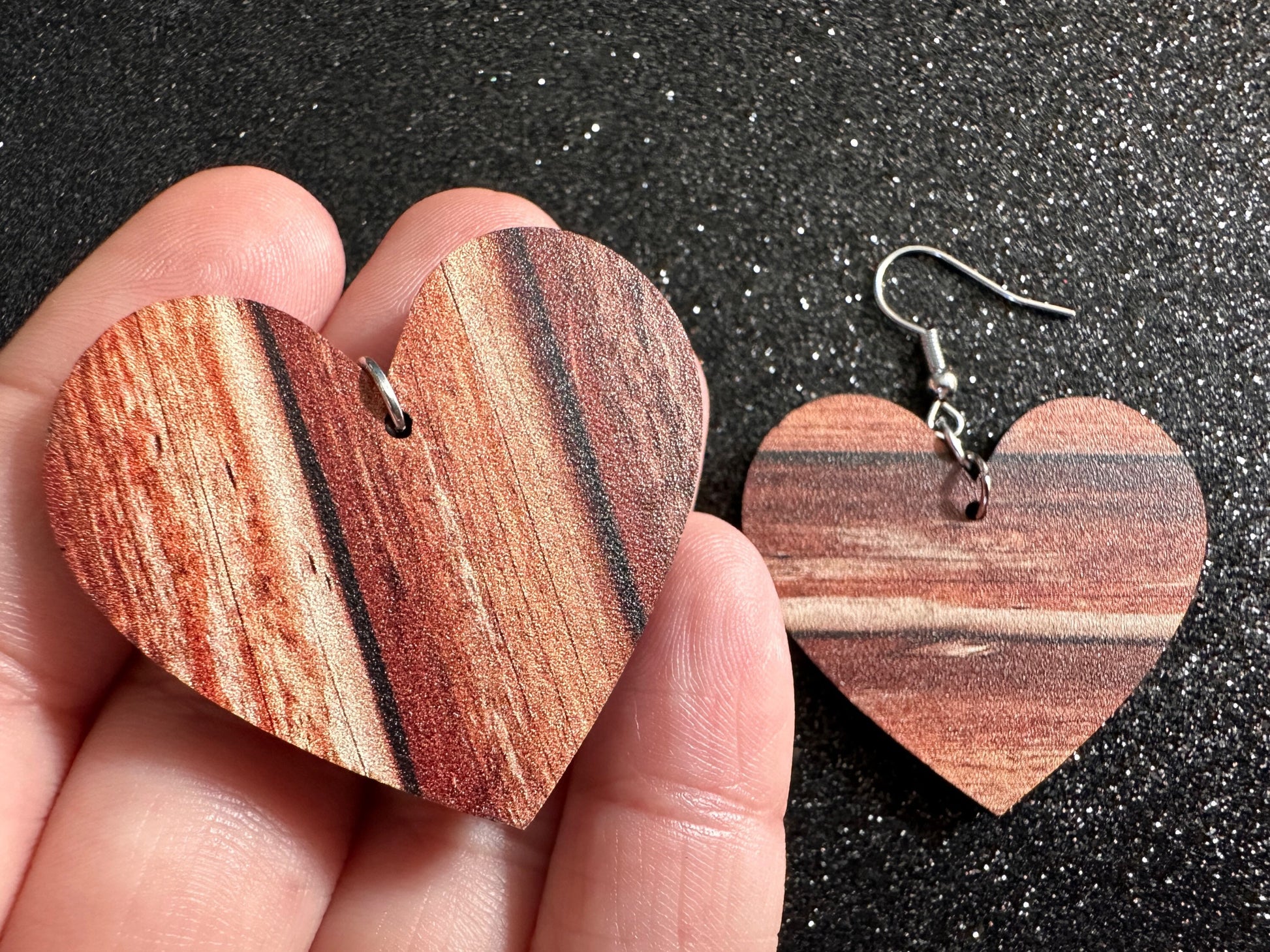 Faux Wood Earrings: Laser Cut Acrylic Imtation Wood, Wood Veneer, Wooden Earrings, Parquet, Remodel, DIY, Tree, Wood, Gifts for Her/Him/Them