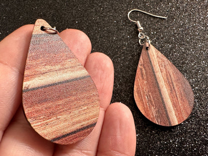 Faux Wood Earrings: Laser Cut Acrylic Imtation Wood, Wood Veneer, Wooden Earrings, Parquet, Remodel, DIY, Tree, Wood, Gifts for Her/Him/Them