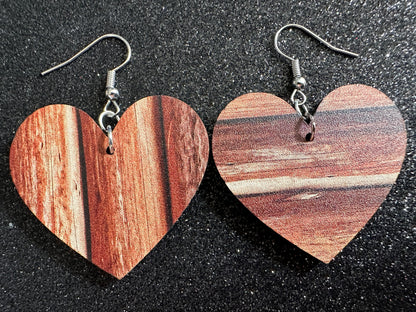 Faux Wood Earrings: Laser Cut Acrylic Imtation Wood, Wood Veneer, Wooden Earrings, Parquet, Remodel, DIY, Tree, Wood, Gifts for Her/Him/Them