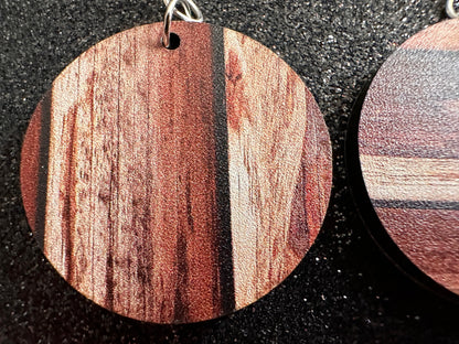 Faux Wood Earrings: Laser Cut Acrylic Imtation Wood, Wood Veneer, Wooden Earrings, Parquet, Remodel, DIY, Tree, Wood, Gifts for Her/Him/Them