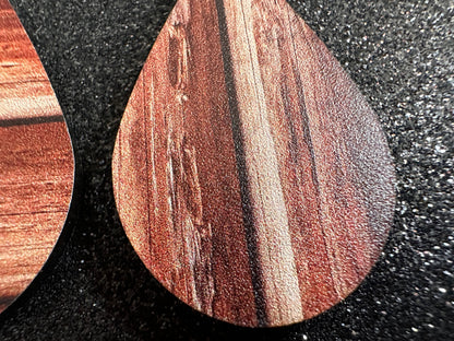Faux Wood Earrings: Laser Cut Acrylic Imtation Wood, Wood Veneer, Wooden Earrings, Parquet, Remodel, DIY, Tree, Wood, Gifts for Her/Him/Them