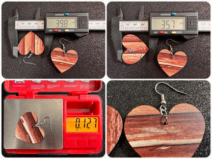 Faux Wood Earrings: Laser Cut Acrylic Imtation Wood, Wood Veneer, Wooden Earrings, Parquet, Remodel, DIY, Tree, Wood, Gifts for Her/Him/Them
