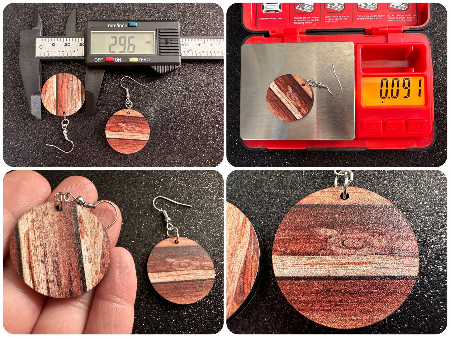 Faux Wood Earrings: Laser Cut Acrylic Imtation Wood, Wood Veneer, Wooden Earrings, Parquet, Remodel, DIY, Tree, Wood, Gifts for Her/Him/Them
