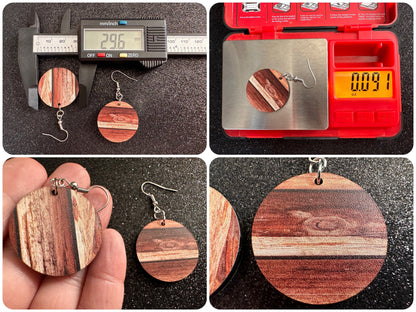 Faux Wood Earrings: Laser Cut Acrylic Imtation Wood, Wood Veneer, Wooden Earrings, Parquet, Remodel, DIY, Tree, Wood, Gifts for Her/Him/Them
