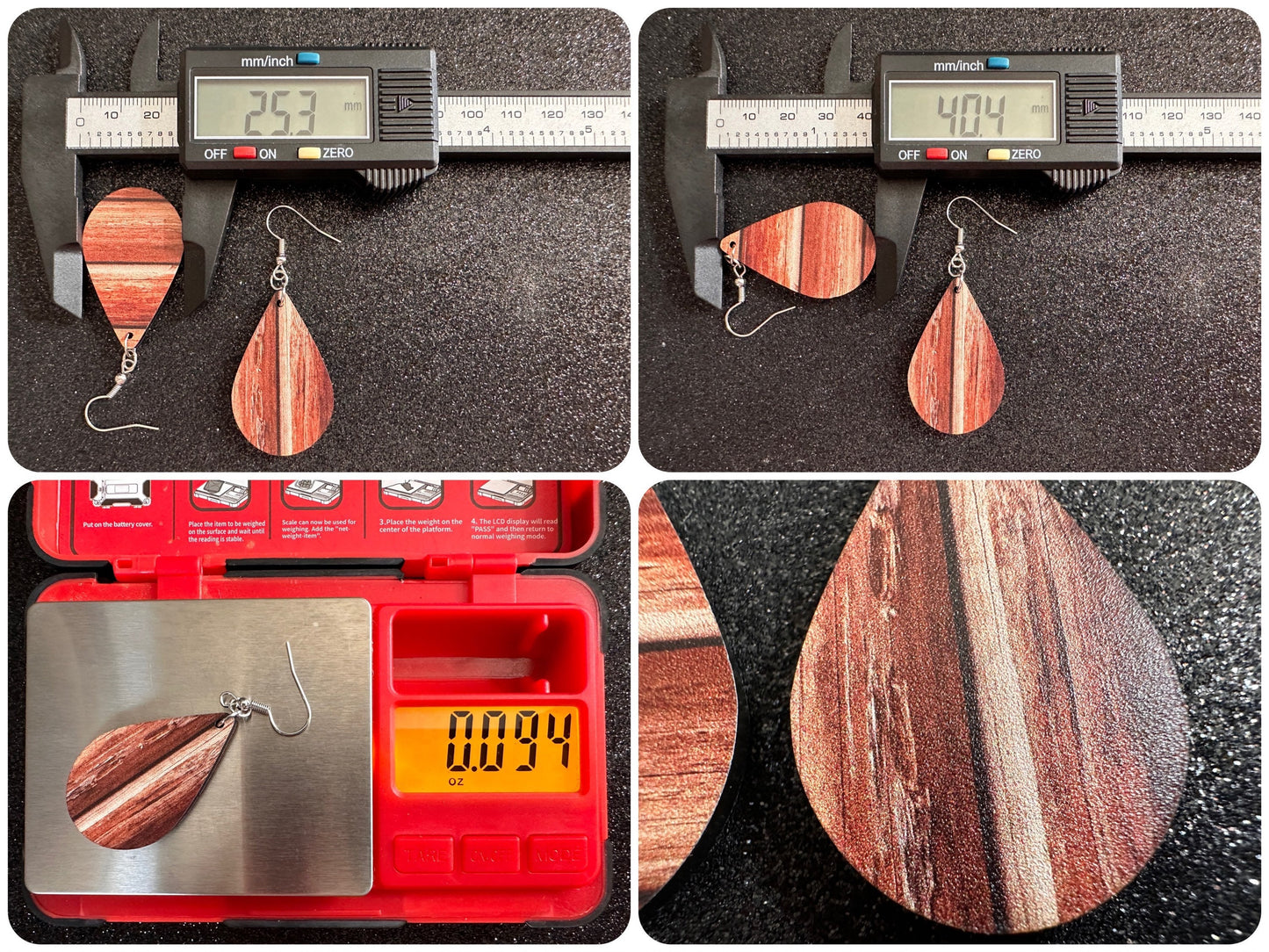 Faux Wood Earrings: Laser Cut Acrylic Imtation Wood, Wood Veneer, Wooden Earrings, Parquet, Remodel, DIY, Tree, Wood, Gifts for Her/Him/Them