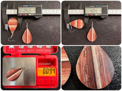 Faux Wood Earrings: Laser Cut Acrylic Imtation Wood, Wood Veneer, Wooden Earrings, Parquet, Remodel, DIY, Tree, Wood, Gifts for Her/Him/Them