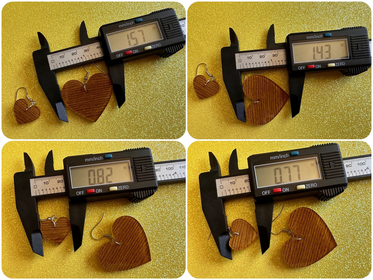 Faux Wood Heart Earrings: Laser Cut Acrylic Imitation Wood, Love, Best Friends, Valentines Best Gifts for Her/Him/Them