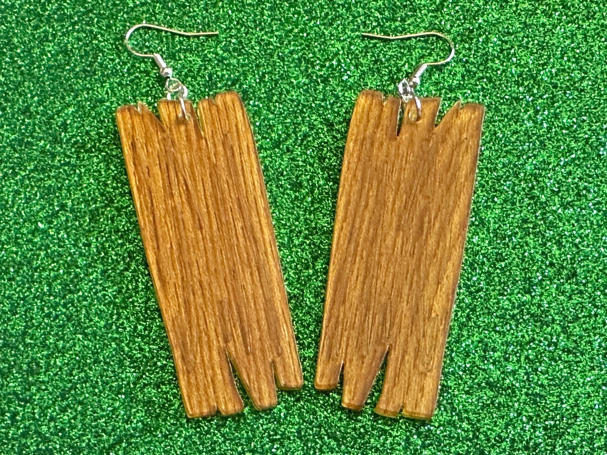 Faux Wood Log Earrings: Laser Cut Acrylic Imtation Wood, Xmas, Holiday, Vacation, Christmas, Tree, Wood, Best Gifts for Her/Him/Them