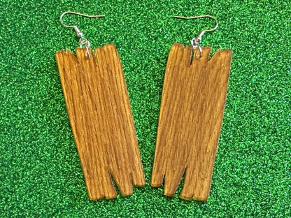 Faux Wood Log Earrings: Laser Cut Acrylic Imtation Wood, Xmas, Holiday, Vacation, Christmas, Tree, Wood, Best Gifts for Her/Him/Them