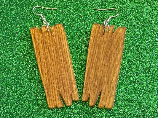 Faux Wood Log Earrings: Laser Cut Acrylic Imtation Wood, Xmas, Holiday, Vacation, Christmas, Tree, Wood, Best Gifts for Her/Him/Them