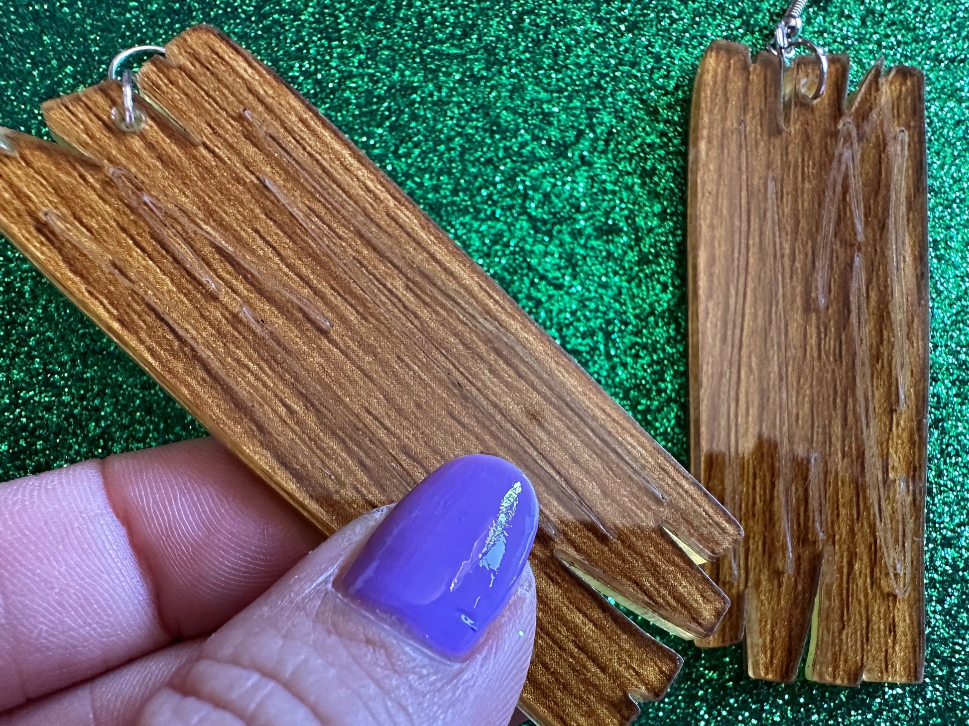 Faux Wood Log Earrings: Laser Cut Acrylic Imtation Wood, Xmas, Holiday, Vacation, Christmas, Tree, Wood, Best Gifts for Her/Him/Them