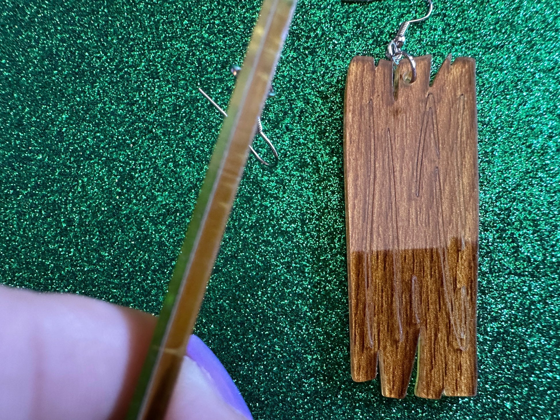 Faux Wood Log Earrings: Laser Cut Acrylic Imtation Wood, Xmas, Holiday, Vacation, Christmas, Tree, Wood, Best Gifts for Her/Him/Them