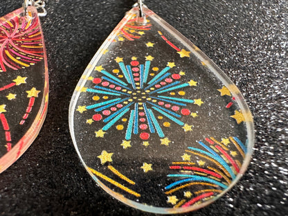 Firework Earrings: Laser Cut Acrylic Earrings, Celebrate, New Year's Eve, July Fourth, NYE, Party, Festive, Best Gifts for Her/Him/Them