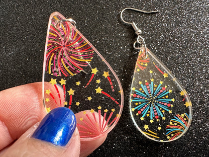Firework Earrings: Laser Cut Acrylic Earrings, Celebrate, New Year's Eve, July Fourth, NYE, Party, Festive, Best Gifts for Her/Him/Them
