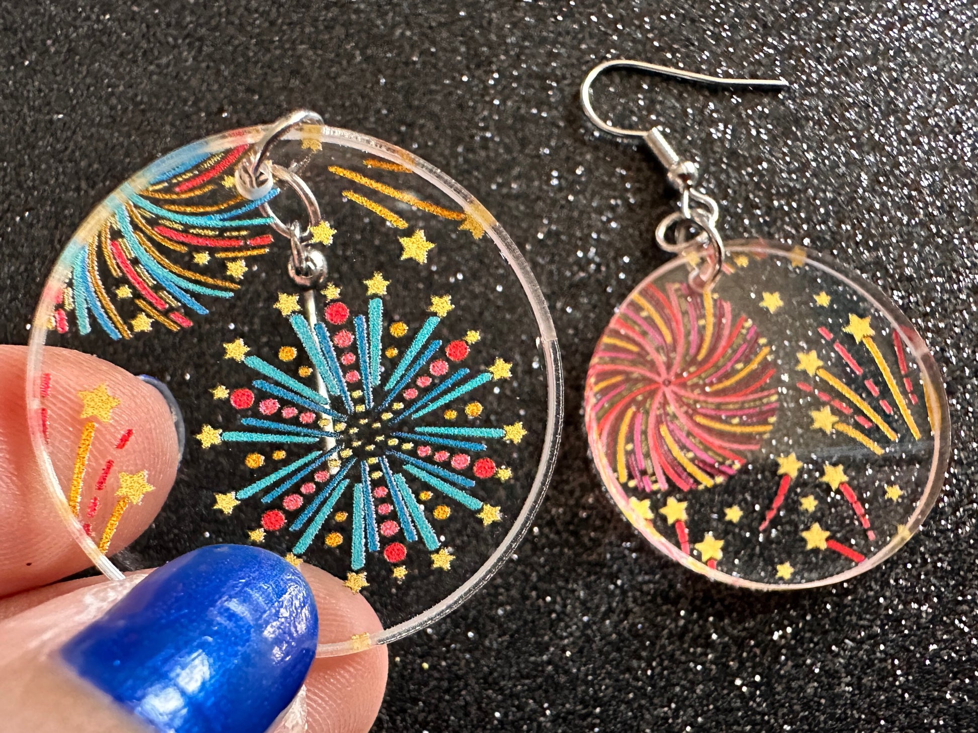 Firework Earrings: Laser Cut Acrylic Earrings, Celebrate, New Year's Eve, July Fourth, NYE, Party, Festive, Best Gifts for Her/Him/Them