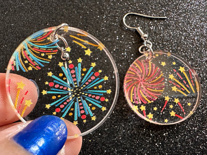 Firework Earrings: Laser Cut Acrylic Earrings, Celebrate, New Year's Eve, July Fourth, NYE, Party, Festive, Best Gifts for Her/Him/Them