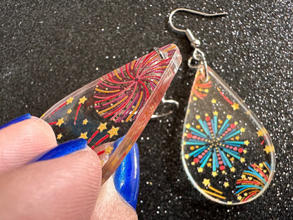 Firework Earrings: Laser Cut Acrylic Earrings, Celebrate, New Year's Eve, July Fourth, NYE, Party, Festive, Best Gifts for Her/Him/Them
