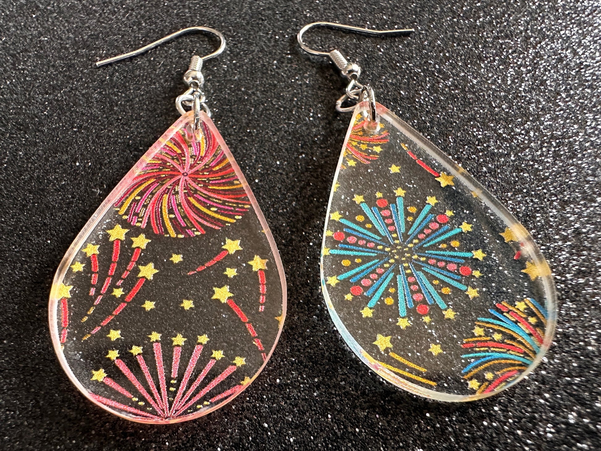 Firework Earrings: Laser Cut Acrylic Earrings, Celebrate, New Year's Eve, July Fourth, NYE, Party, Festive, Best Gifts for Her/Him/Them