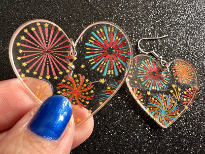 Firework Earrings: Laser Cut Acrylic Earrings, Celebrate, New Year's Eve, July Fourth, NYE, Party, Festive, Best Gifts for Her/Him/Them