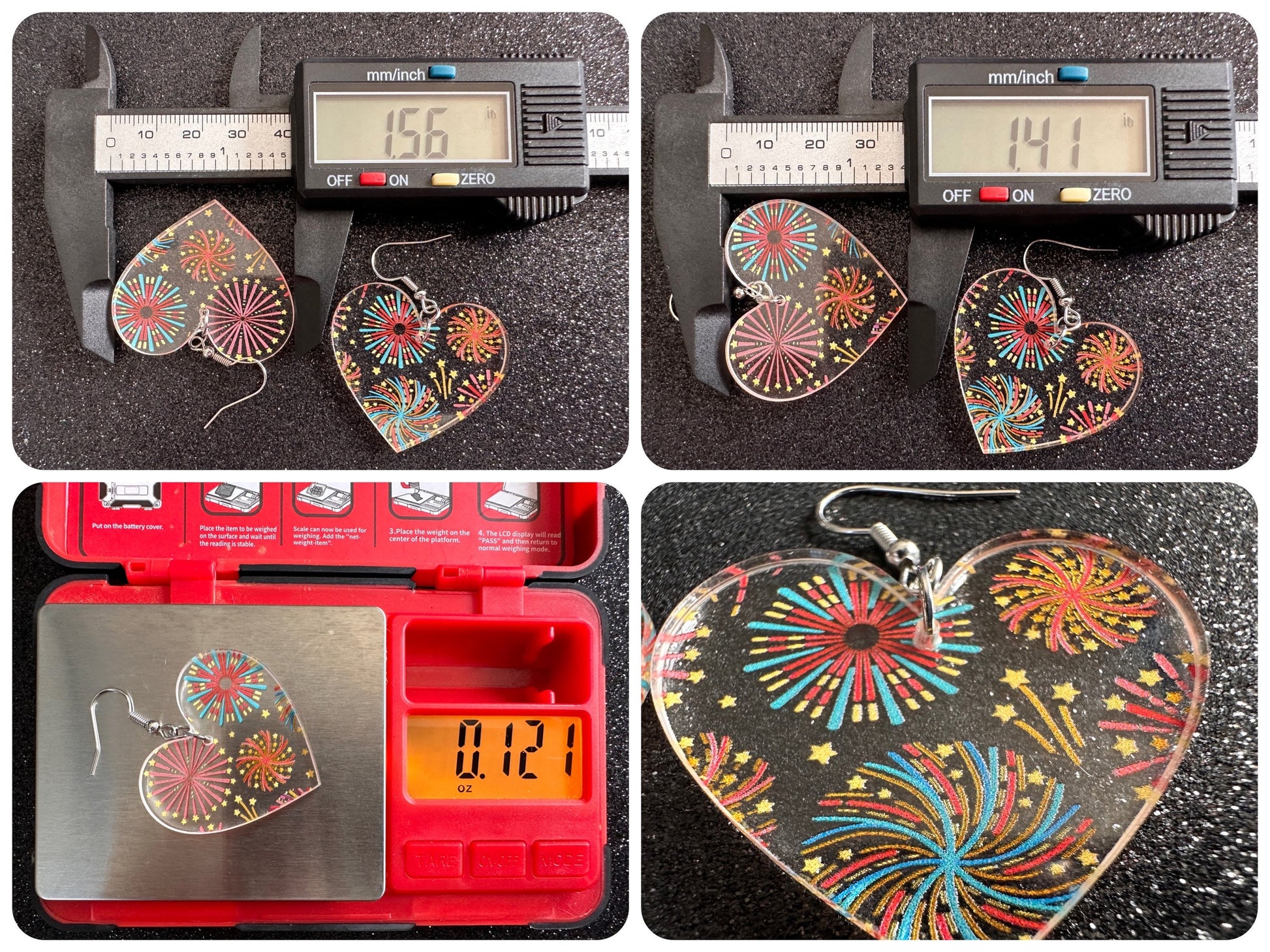 Firework Earrings: Laser Cut Acrylic Earrings, Celebrate, New Year's Eve, July Fourth, NYE, Party, Festive, Best Gifts for Her/Him/Them