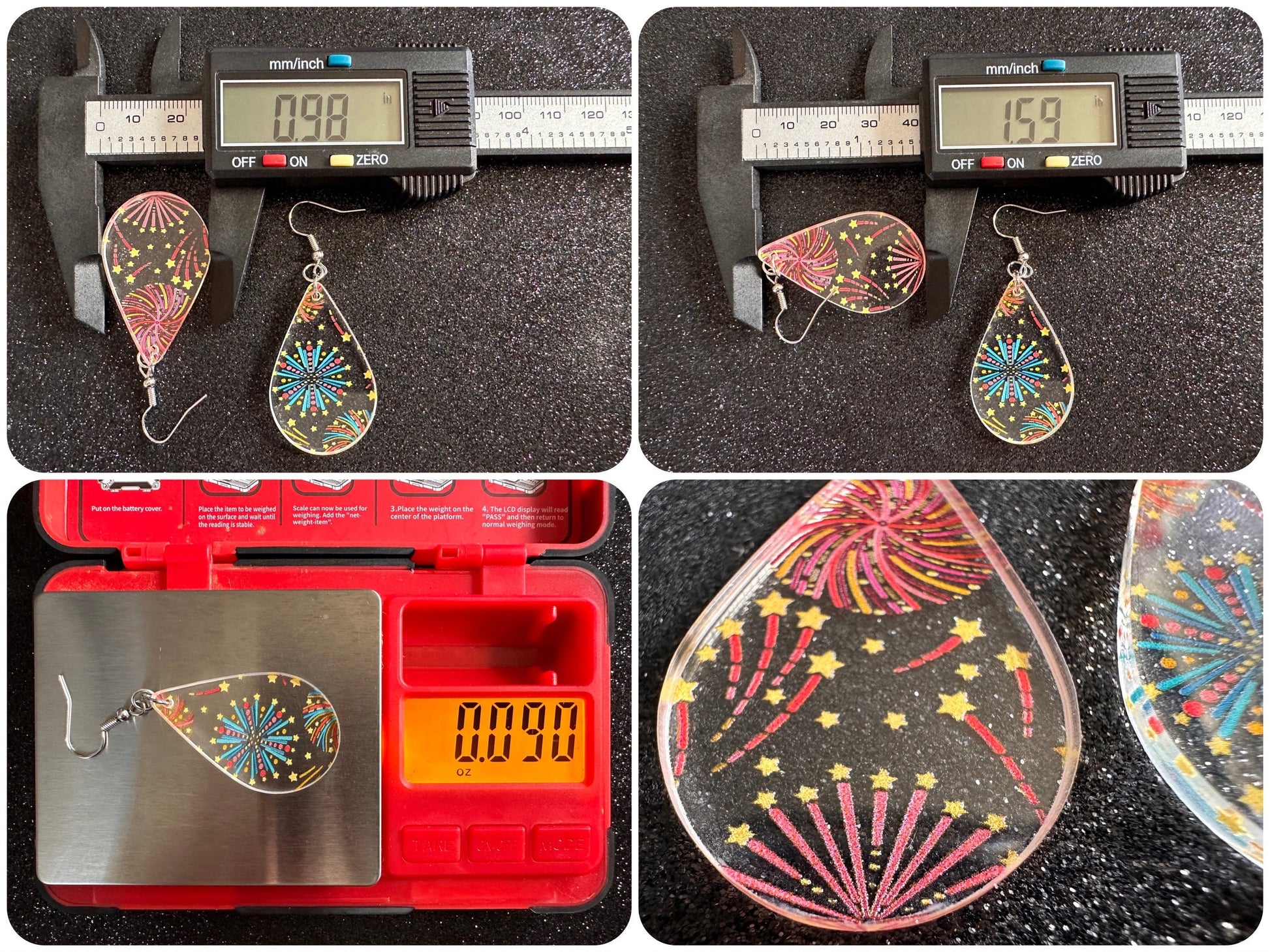 Firework Earrings: Laser Cut Acrylic Earrings, Celebrate, New Year's Eve, July Fourth, NYE, Party, Festive, Best Gifts for Her/Him/Them