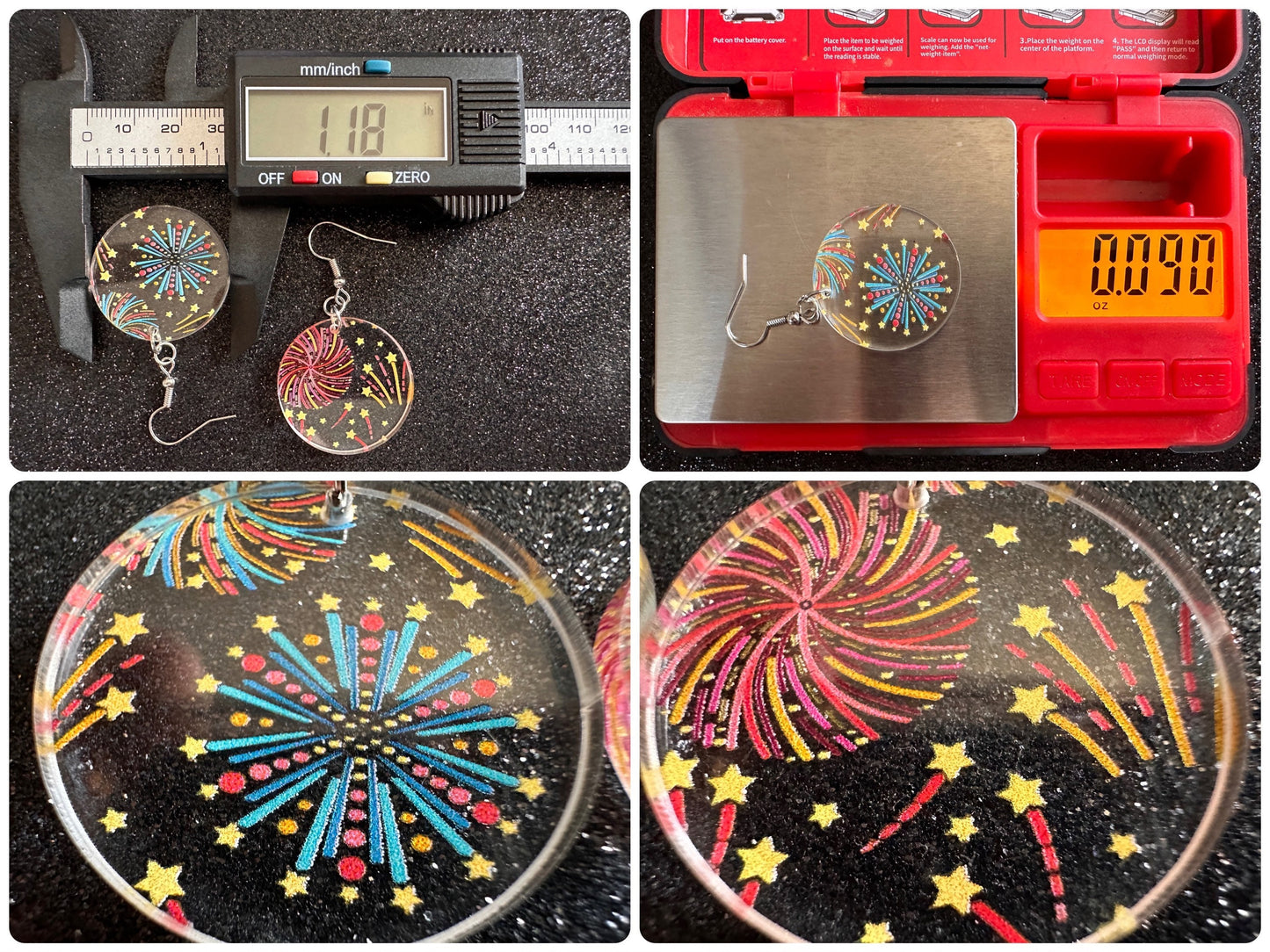 Firework Earrings: Laser Cut Acrylic Earrings, Celebrate, New Year's Eve, July Fourth, NYE, Party, Festive, Best Gifts for Her/Him/Them