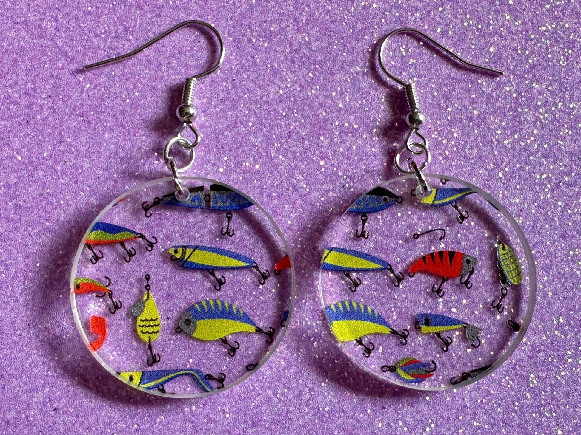 Fishing Earrings: Laser Cut Acrylic Bait Earrings, Bait, Fisherman, Animals, Worms, Hobby, Hook, Summer Vibes, Best Gifts for Her/Him/Them