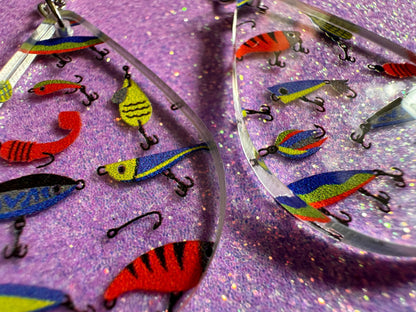 Fishing Earrings: Laser Cut Acrylic Bait Earrings, Bait, Fisherman, Animals, Worms, Hobby, Hook, Summer Vibes, Best Gifts for Her/Him/Them