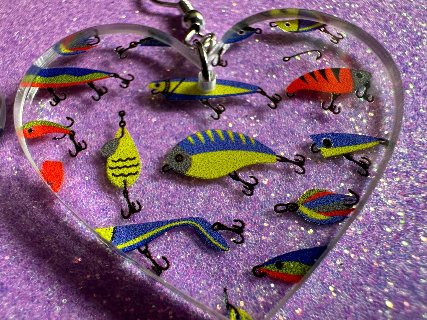 Fishing Earrings: Laser Cut Acrylic Bait Earrings, Bait, Fisherman, Animals, Worms, Hobby, Hook, Summer Vibes, Best Gifts for Her/Him/Them