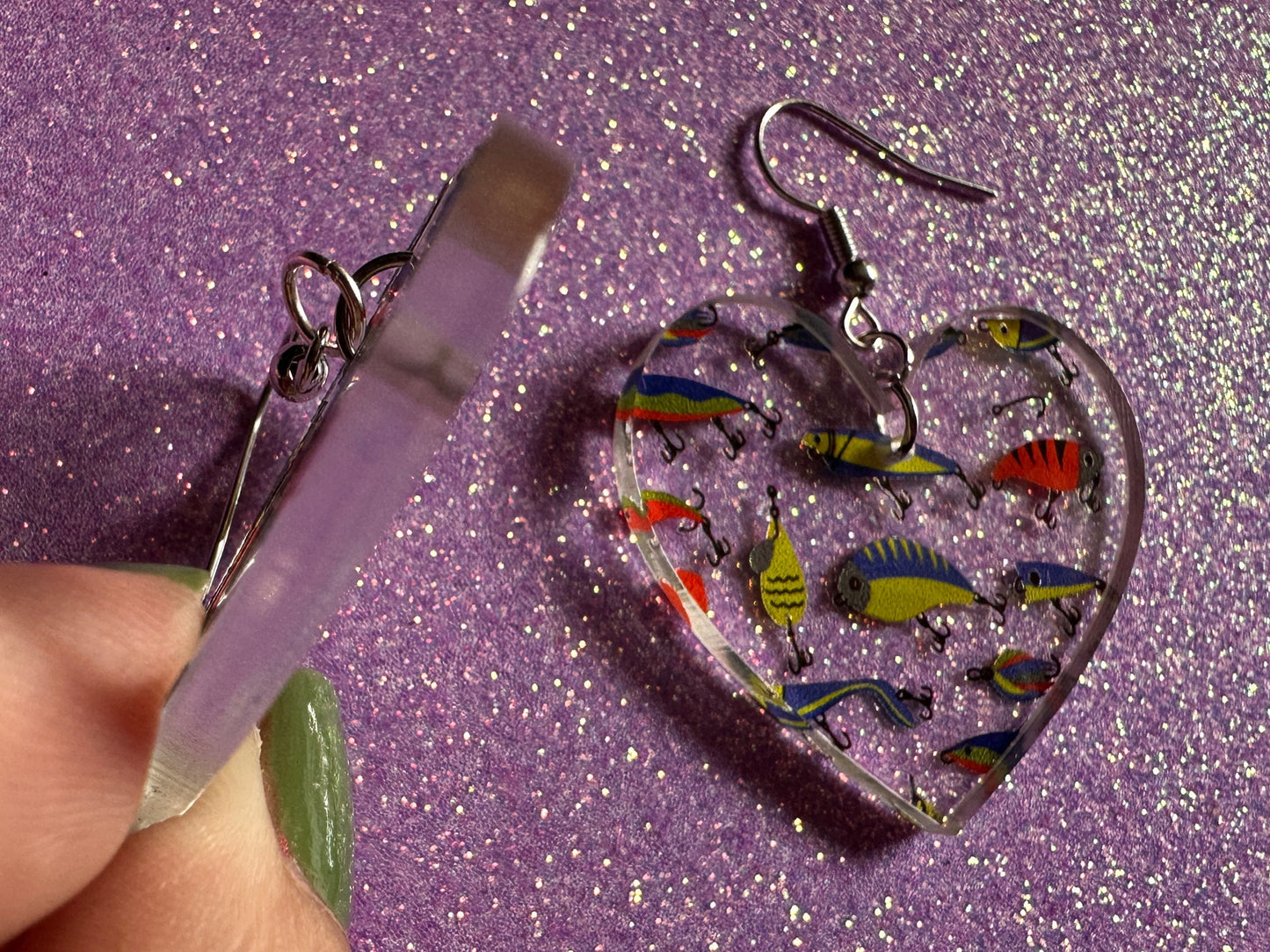 Fishing Earrings: Laser Cut Acrylic Bait Earrings, Bait, Fisherman, Animals, Worms, Hobby, Hook, Summer Vibes, Best Gifts for Her/Him/Them
