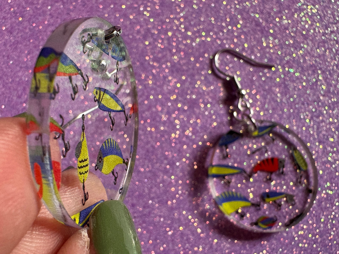 Fishing Earrings: Laser Cut Acrylic Bait Earrings, Bait, Fisherman, Animals, Worms, Hobby, Hook, Summer Vibes, Best Gifts for Her/Him/Them