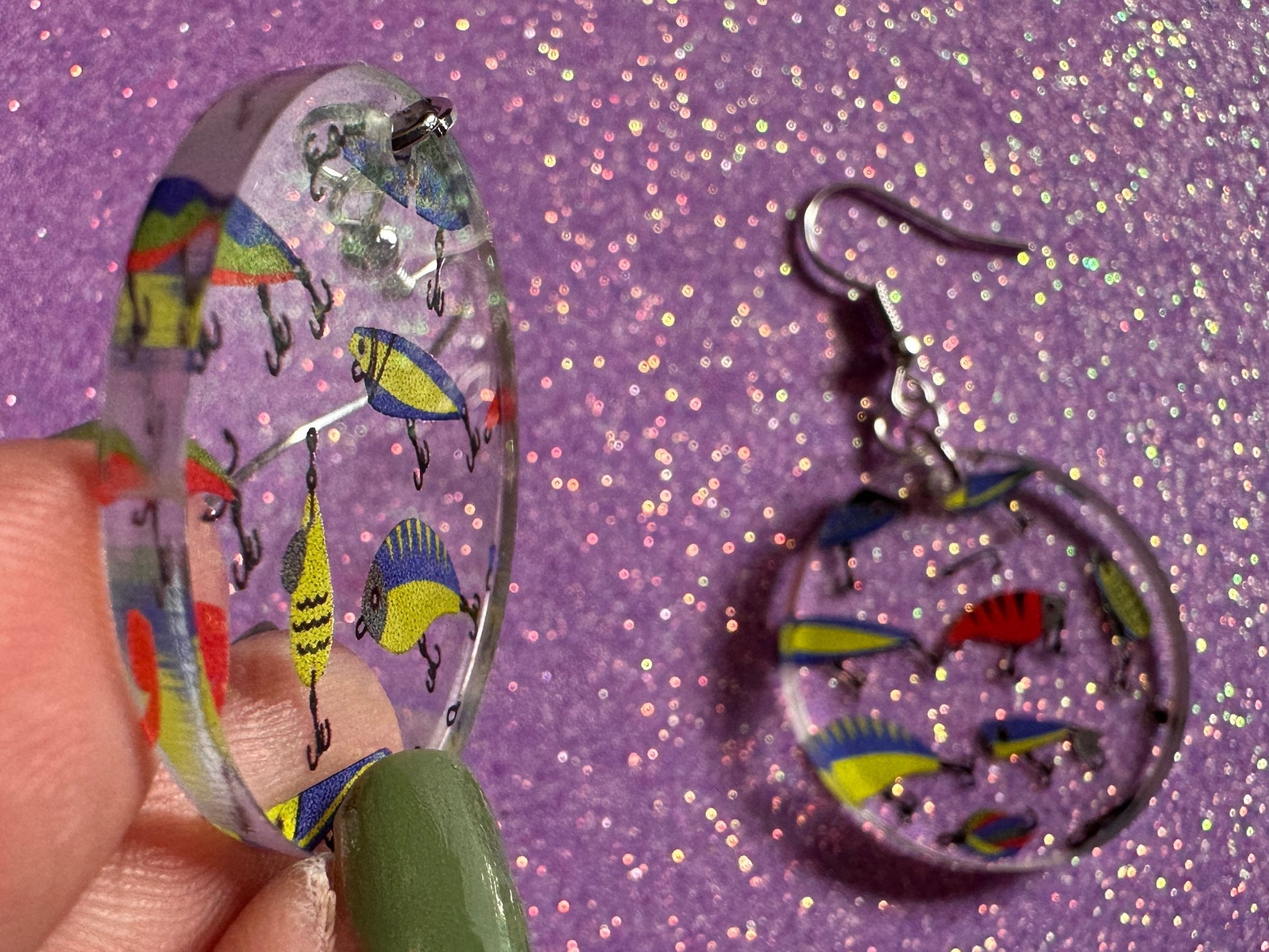 Fishing Earrings: Laser Cut Acrylic Bait Earrings, Bait, Fisherman, Animals, Worms, Hobby, Hook, Summer Vibes, Best Gifts for Her/Him/Them