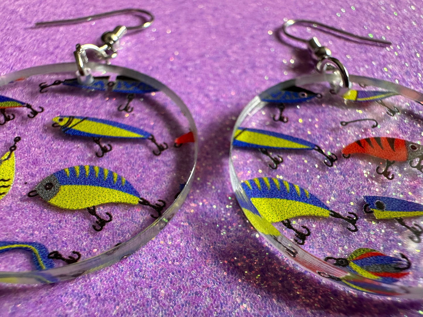 Fishing Earrings: Laser Cut Acrylic Bait Earrings, Bait, Fisherman, Animals, Worms, Hobby, Hook, Summer Vibes, Best Gifts for Her/Him/Them