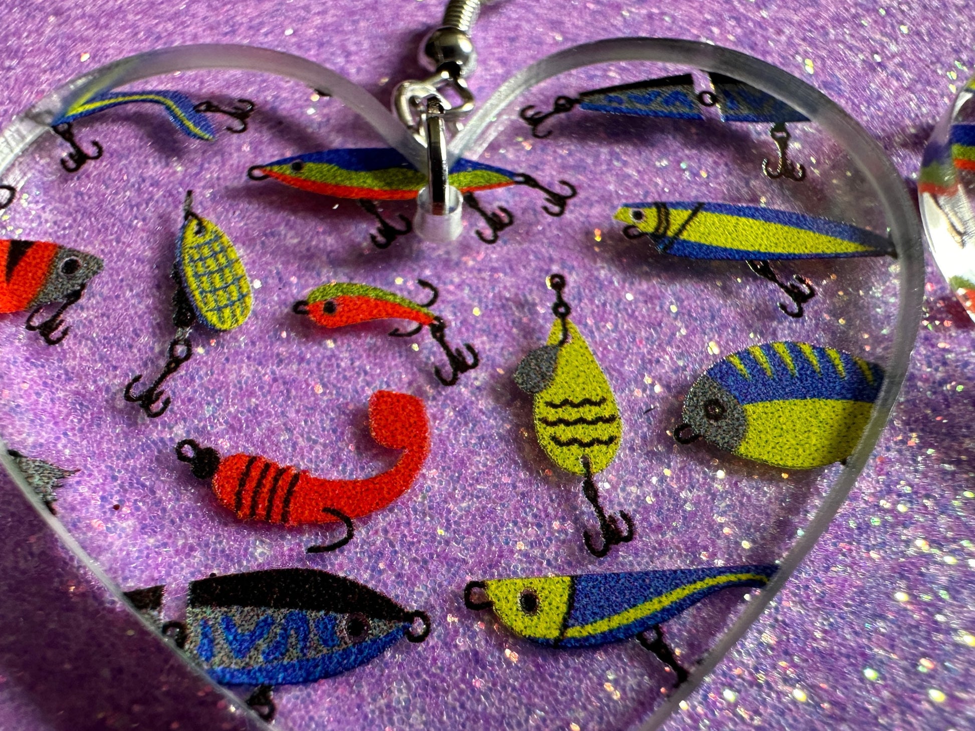 Fishing Earrings: Laser Cut Acrylic Bait Earrings, Bait, Fisherman, Animals, Worms, Hobby, Hook, Summer Vibes, Best Gifts for Her/Him/Them