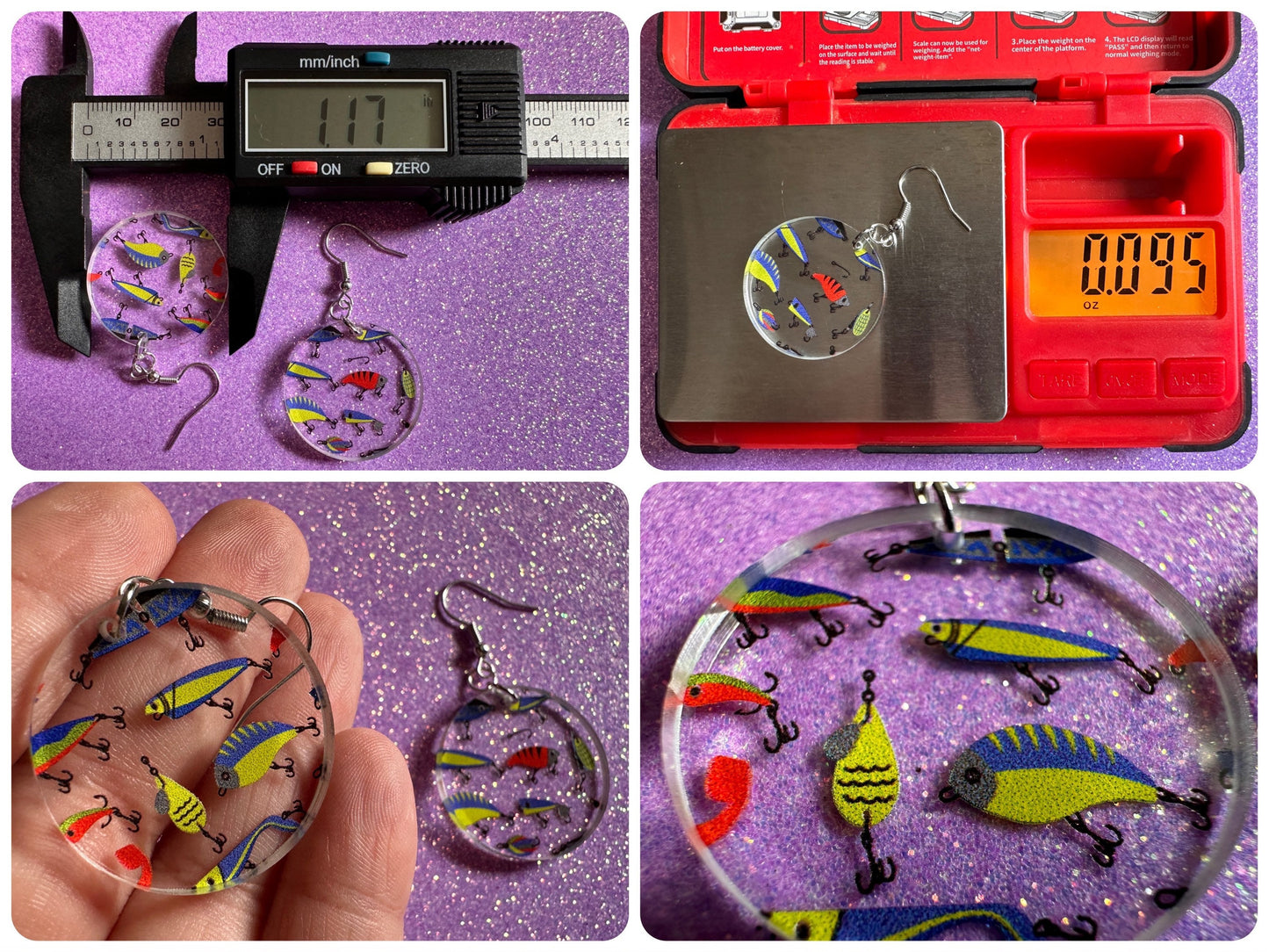 Fishing Earrings: Laser Cut Acrylic Bait Earrings, Bait, Fisherman, Animals, Worms, Hobby, Hook, Summer Vibes, Best Gifts for Her/Him/Them