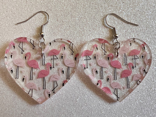 Flamingo Earrings: Laser Cut Acrylic Flamingos, Think Pink, Flamboyant, Animals, Birds, Feathers, Zoology, Best Gifts for Her/Him/Them