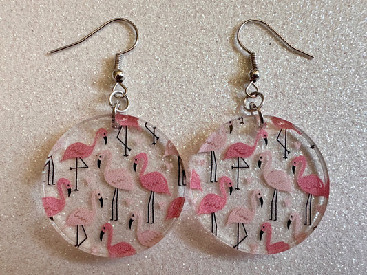 Flamingo Earrings: Laser Cut Acrylic Flamingos, Think Pink, Flamboyant, Animals, Birds, Feathers, Zoology, Best Gifts for Her/Him/Them