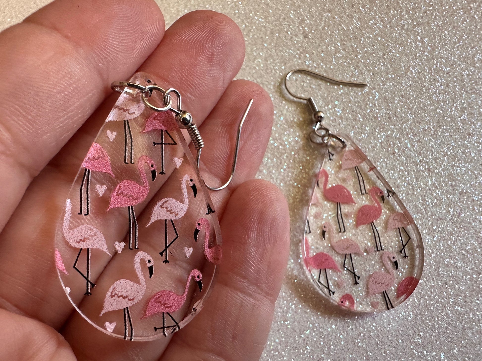 Flamingo Earrings: Laser Cut Acrylic Flamingos, Think Pink, Flamboyant, Animals, Birds, Feathers, Zoology, Best Gifts for Her/Him/Them