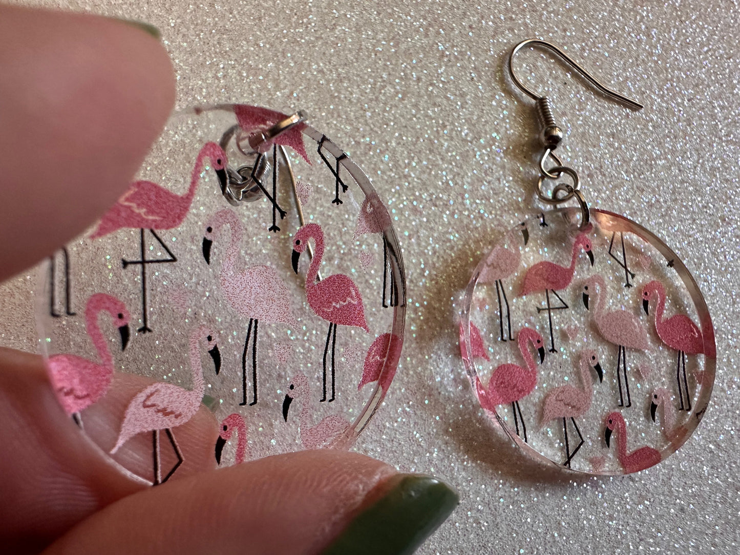 Flamingo Earrings: Laser Cut Acrylic Flamingos, Think Pink, Flamboyant, Animals, Birds, Feathers, Zoology, Best Gifts for Her/Him/Them