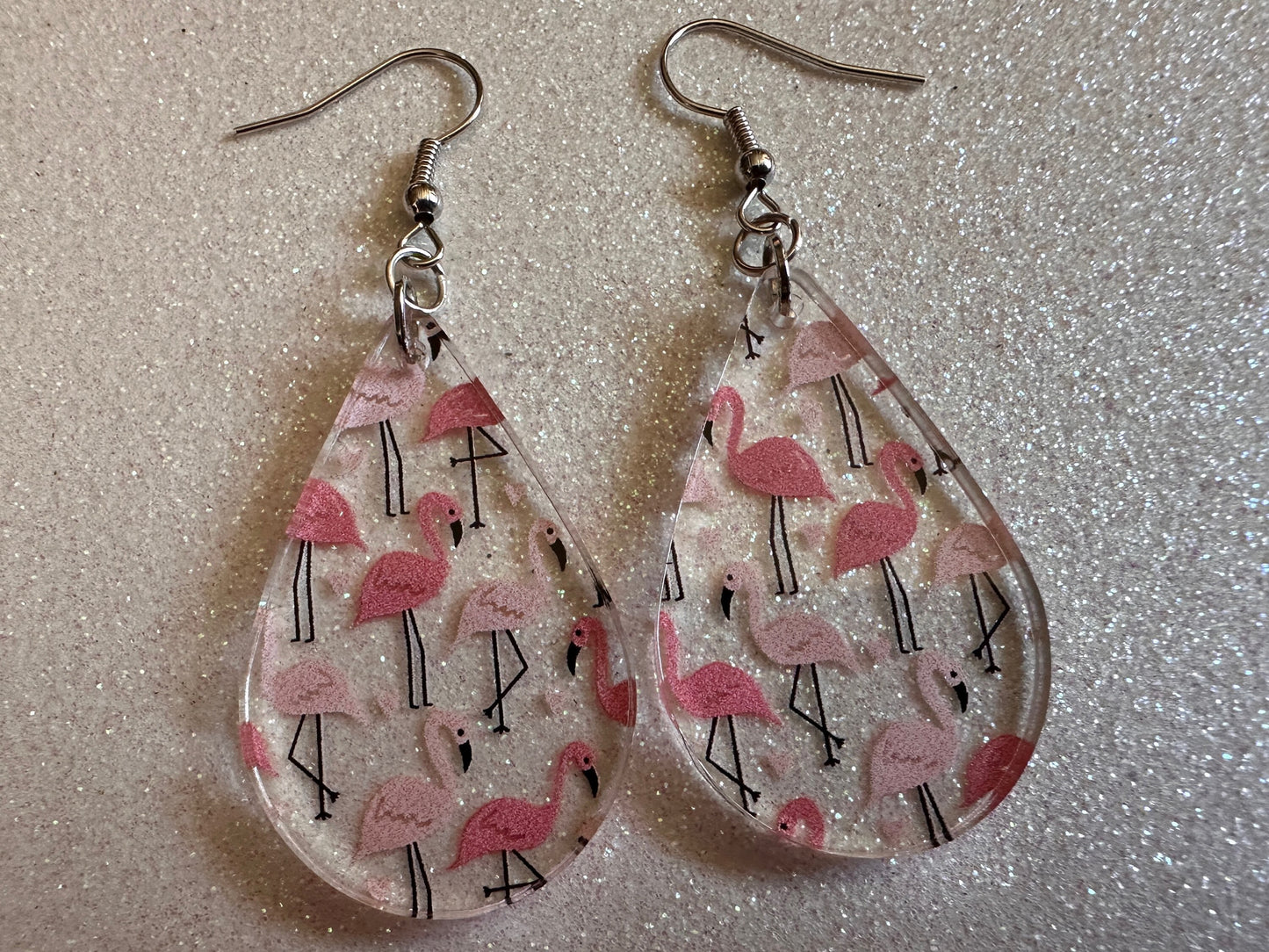 Flamingo Earrings: Laser Cut Acrylic Flamingos, Think Pink, Flamboyant, Animals, Birds, Feathers, Zoology, Best Gifts for Her/Him/Them