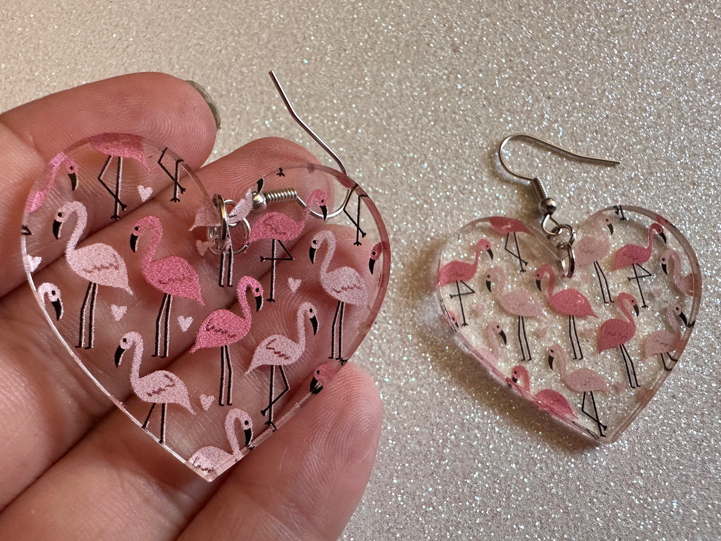 Flamingo Earrings: Laser Cut Acrylic Flamingos, Think Pink, Flamboyant, Animals, Birds, Feathers, Zoology, Best Gifts for Her/Him/Them