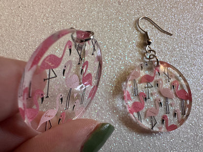 Flamingo Earrings: Laser Cut Acrylic Flamingos, Think Pink, Flamboyant, Animals, Birds, Feathers, Zoology, Best Gifts for Her/Him/Them