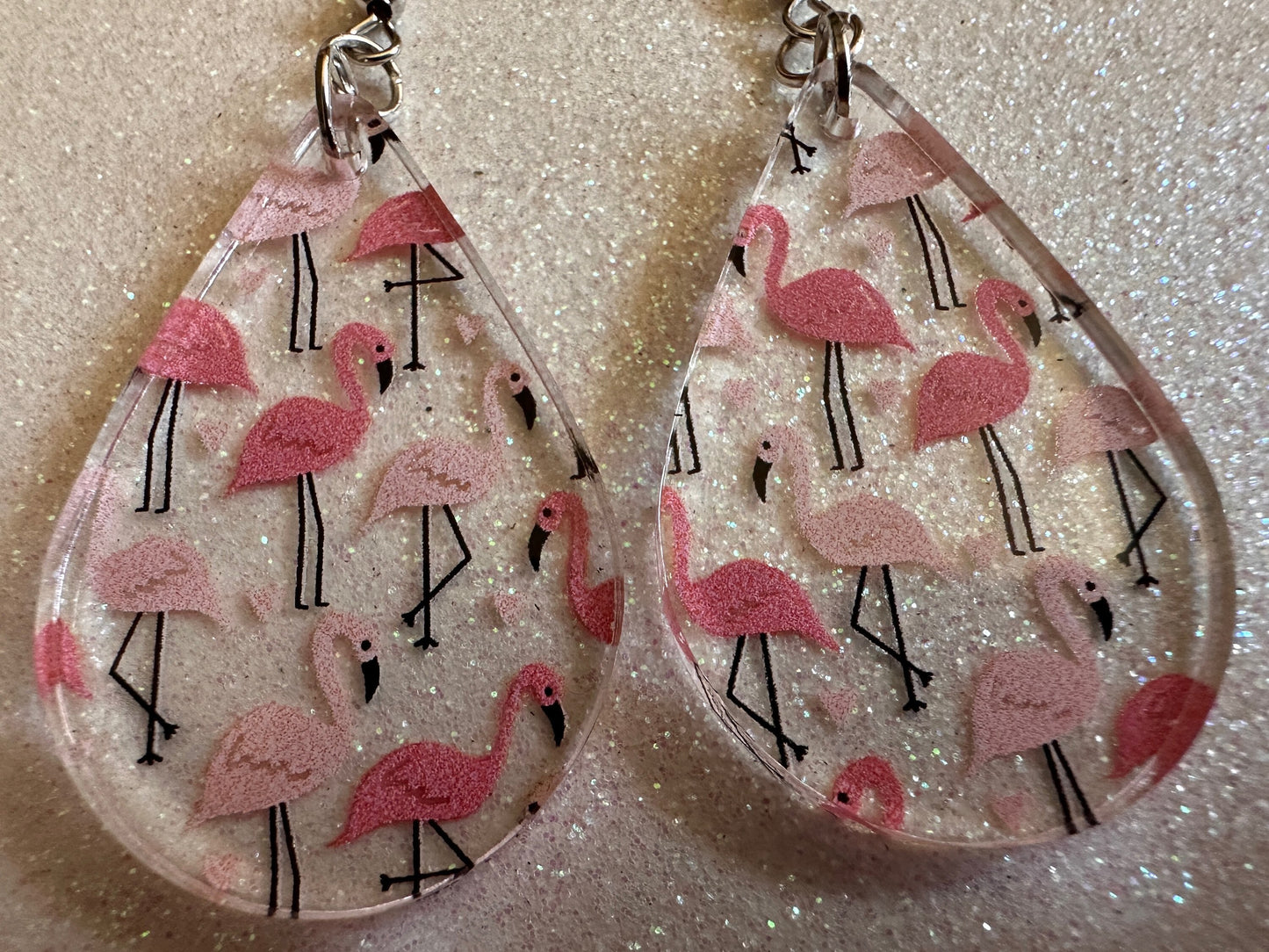Flamingo Earrings: Laser Cut Acrylic Flamingos, Think Pink, Flamboyant, Animals, Birds, Feathers, Zoology, Best Gifts for Her/Him/Them