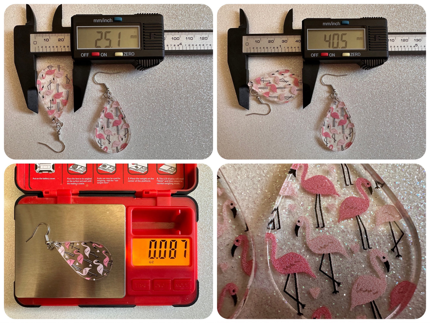 Flamingo Earrings: Laser Cut Acrylic Flamingos, Think Pink, Flamboyant, Animals, Birds, Feathers, Zoology, Best Gifts for Her/Him/Them