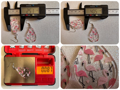 Flamingo Earrings: Laser Cut Acrylic Flamingos, Think Pink, Flamboyant, Animals, Birds, Feathers, Zoology, Best Gifts for Her/Him/Them