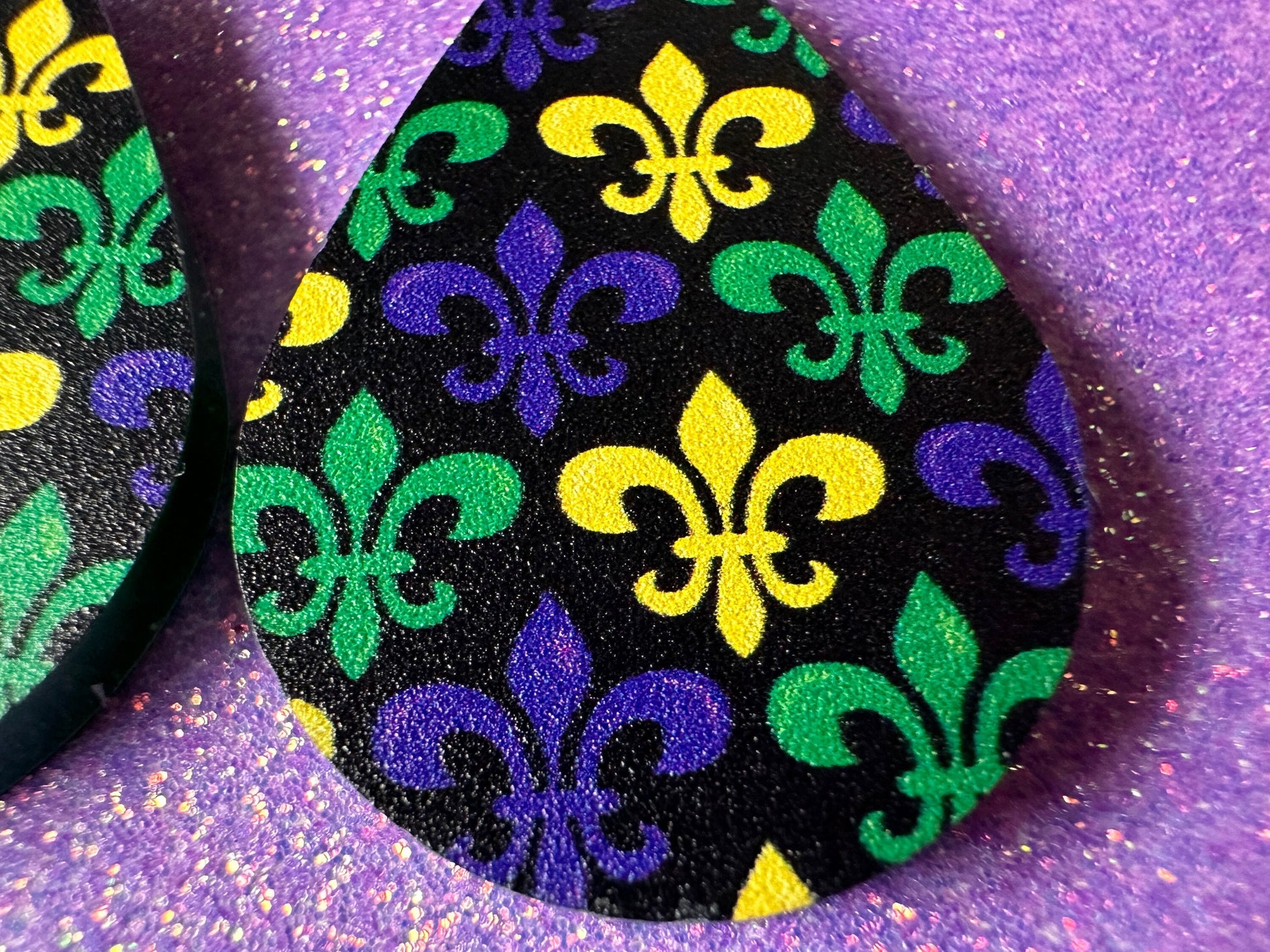 Fleur De Lis Earrings: Laser Cut Acrylic Mardi Gras Symbols, Purple, Gold, Green Earrings Carnival, New Orleans, Best Gifts for Her/Him/Them