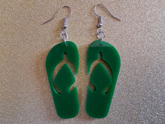 Flip Flop Earrings: Laser Cut Acrylic Flipflops, Bikini, Beach Shoes, Swim, Flip-Flops, Hawaii Slippers, Thongs, Best Gifts for Her/Him/Them