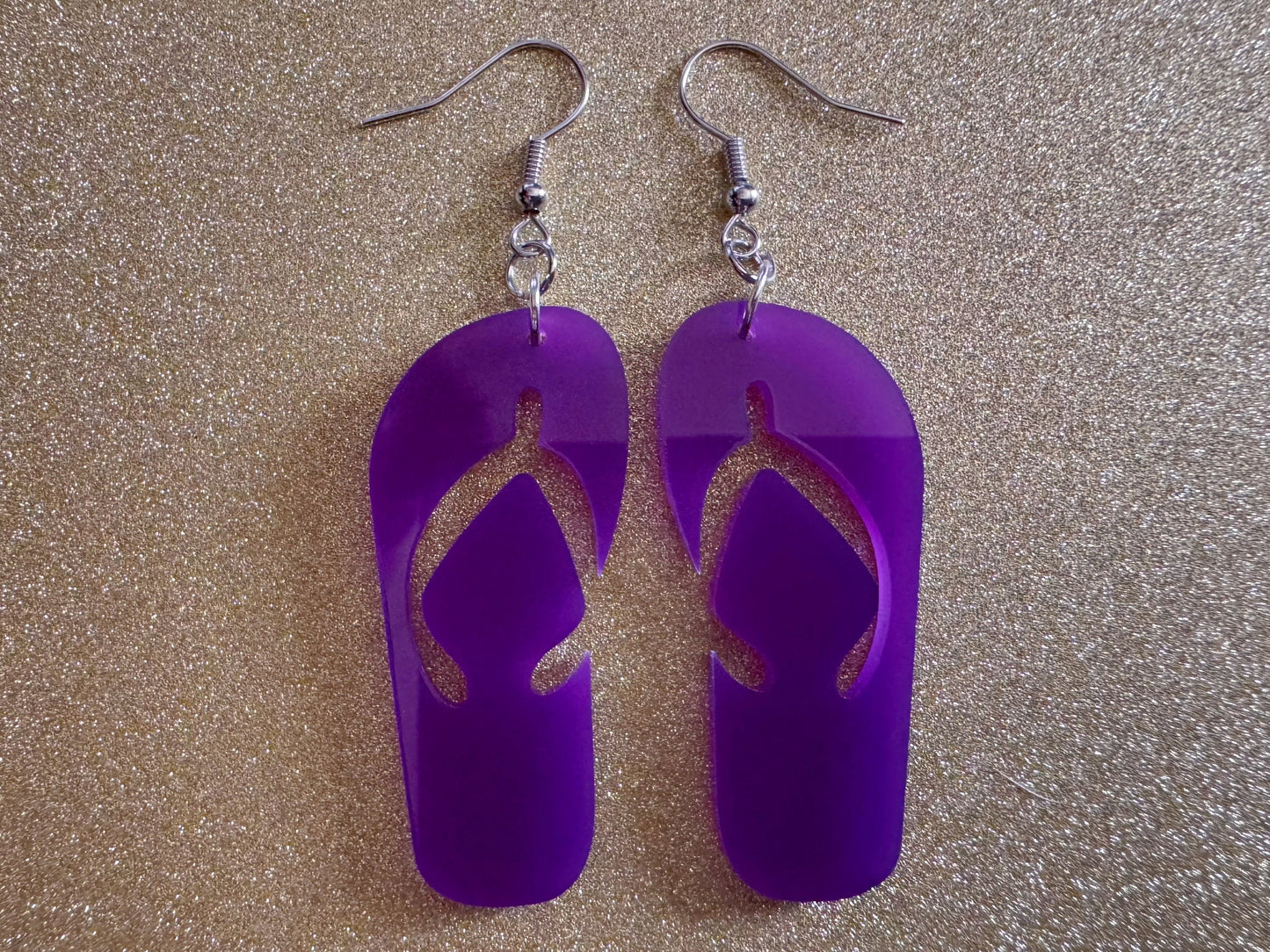 Flip Flop Earrings: Laser Cut Acrylic Flipflops, Bikini, Beach Shoes, Swim, Flip-Flops, Hawaii Slippers, Thongs, Best Gifts for Her/Him/Them