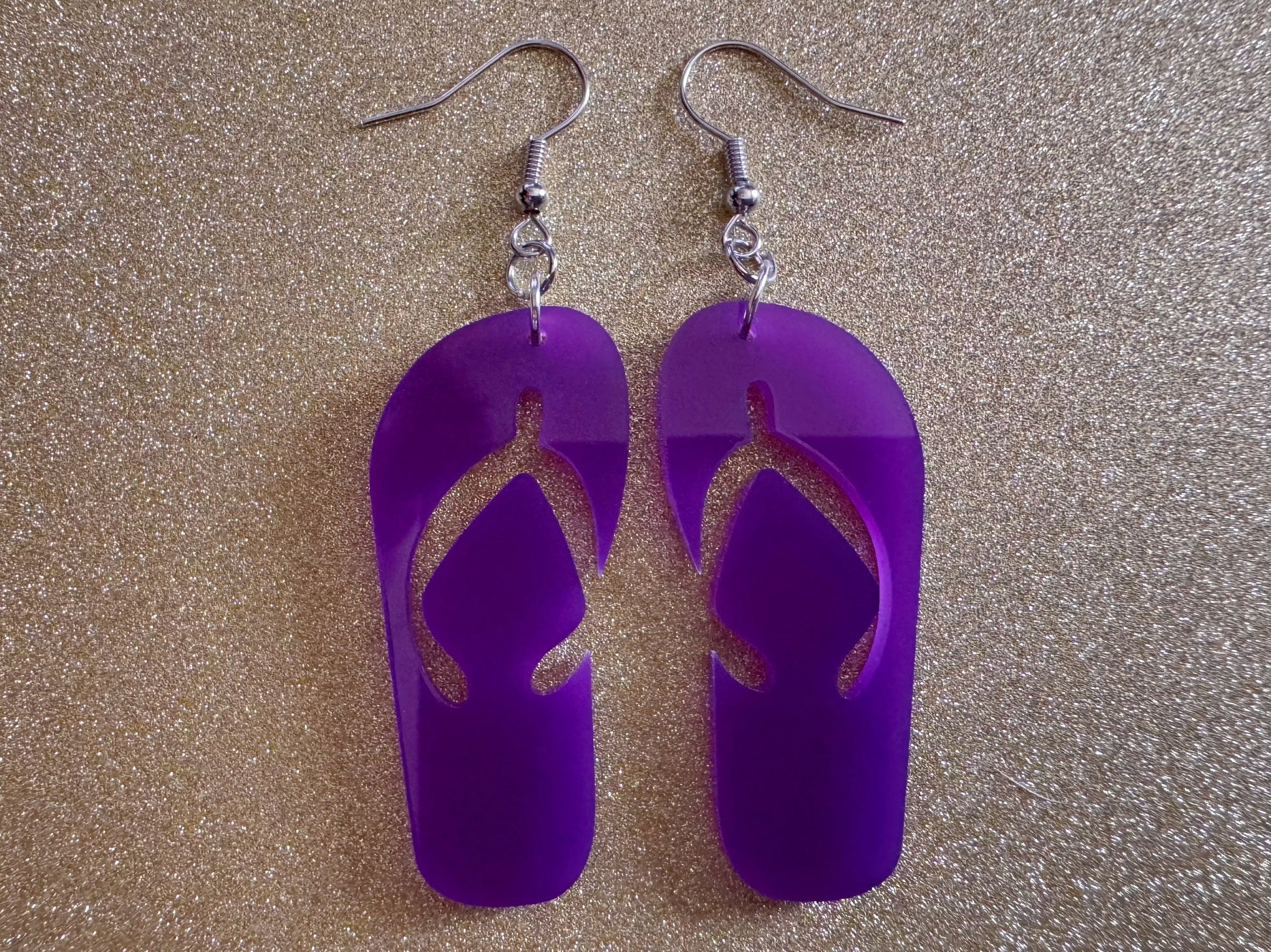 Flip Flop Earrings: Laser Cut Acrylic Flipflops, Bikini, Beach Shoes, Swim, Flip-Flops, Hawaii Slippers, Thongs, Best Gifts for Her/Him/Them