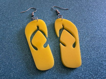 Flip Flop Earrings: Laser Cut Acrylic Flipflops, Bikini, Beach Shoes, Swim, Flip-Flops, Hawaii Slippers, Thongs, Best Gifts for Her/Him/Them
